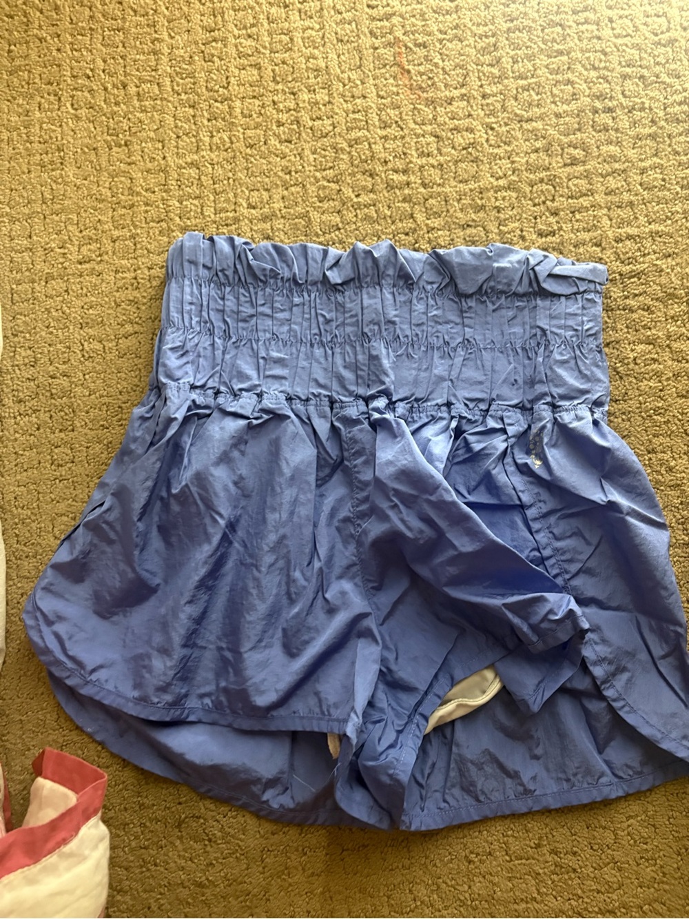 Free People Light Blue Smocked Waist Athletic Shorts
